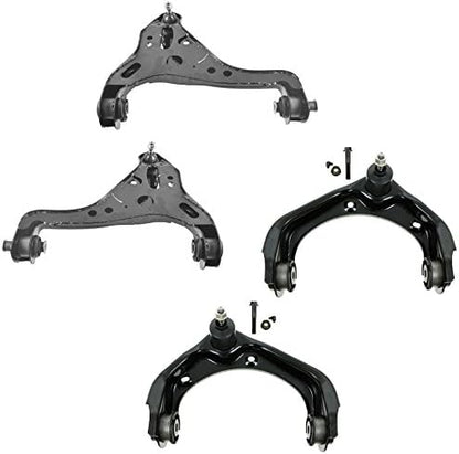 TRQ Front Upper & Lower Control Arm with Ball Joint Set Compatible with 2006-2010 Ford Explorer 2007-2010 Explorer Sport Trac Mercury Mountaineer