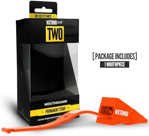 Nxtrnd Two Football Mouth Guard, Football Mouthpiece with Strap, Fits Adult & Youth (Orange)
