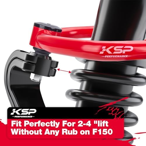 KSP 2-4" Upper Control Arm for F150 2004-2020, Aftermarket Control Arm Replacement Factory/Stock Arm, Iron Steel Welding Swing Control Arms With Adjustable Ball Joint for 2-4inch Front Lift Kits (Red)