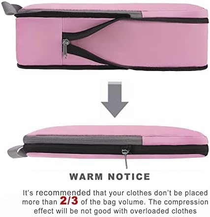 BAGAIL 4 Set/6 Set/8 Set Compression Packing Cubes Travel Accessories Expandable Packing Organizers (Cloth Pattern, 4-Pink)