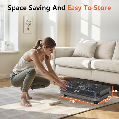 AXV Vibration Plate Fitness Platform Exercise Machine Vibrating Lymphatic Drainage Shaking Full Body Shaker Workout Vibrate Stand Shake Board Sport Gym for Weight Loss Fat Burner for Women Men