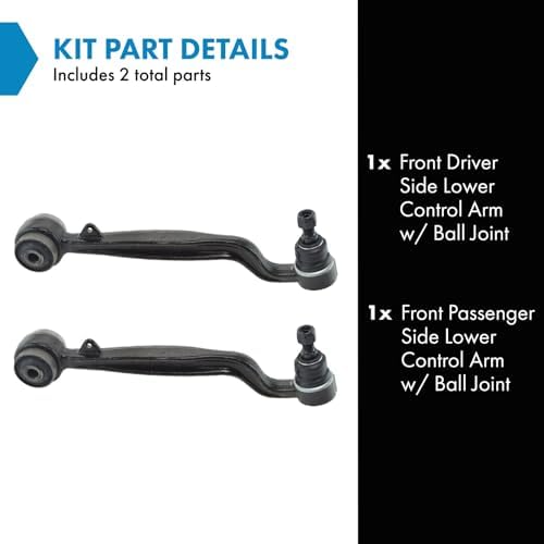 TRQ Front Lower Control Arm with Ball Joint Set Compatible with 2003-2012 Land Rover Range Rover