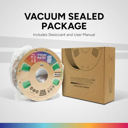 OVERTURE PLA Filament 1.75mm, Neatly Wound 3D Printer Filament 1kg Spool (2.2lbs), Dimensional Accuracy +/- 0.02 mm, Fit Most FDM 3D Printers (Green)