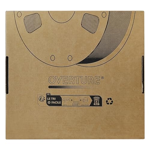 OVERTURE Matte PLA 3D Printer Filament 1.75mm, Matt Surface & Low Warping Filament 1kg Spool (2.2 lbs), Accuracy +/- 0.02 mm, Fit Most FDM Printers (Matte White)