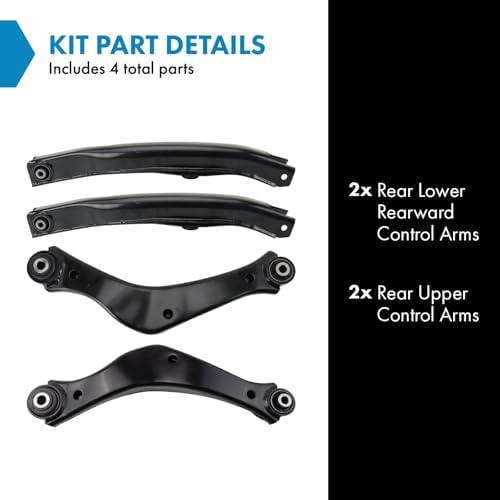 TRQ Rear Control Arm Set Compatible with 2013-2016 Buick LaCrosse 2013-2017 Regal 2014-2020 Chevrolet Impala 2013-2015 Malibu 2016 Malibu Limited