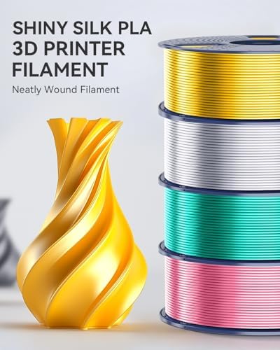 SUNLU 3D Printer Silk Filament,Shiny Silk PLA Filament 1.75mm, Smooth Silky Surface, Great Easy to Print for 3D Printers, Dimensional Accuracy +/- 0.02mm, Silk Red Copper 1KG
