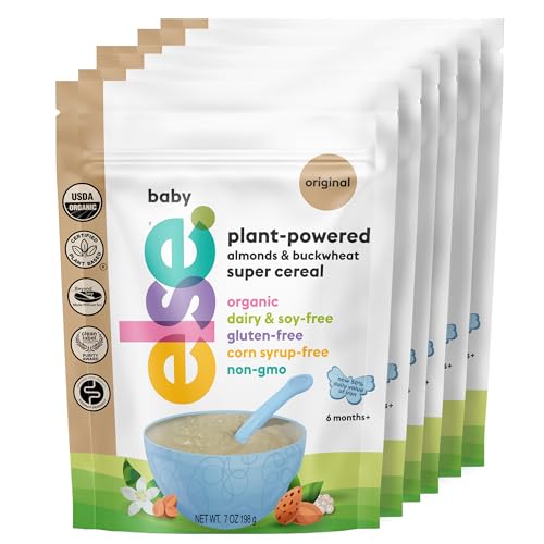 Else Nutrition Baby Cereal Stage 1 for 6 months+, Plant Protein, Organic, Whole foods, Vitamins and Minerals (Original, 6 Pack)