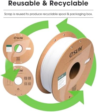 eSUN PLA Basic Filament 1.75mm, 3D Printer Filament High Speed PLA for Fast Printing, 1KG per Spool, 2 Spools High Speed 3D Printing Filament, Cold White + Black