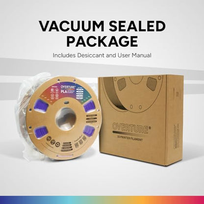 OVERTURE PLA Filament 1.75mm, Neatly Wound 3D Printer Filament 1kg Spool (2.2lbs), Dimensional Accuracy +/- 0.02 mm, Fit Most FDM 3D Printers (Purple)