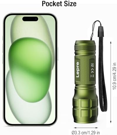 Lighting EVER LED Flashlights High Lumens, Small Flashlight, Waterproof, Adjustable Focus Flash Light for Outdoor, Emergency, Camping, AAA Batteries Included, 2 Pack
