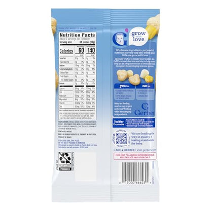 Gerber Toddler Snacks, Snacks for Kids, Kernel Free, Heart Shaped Puffcorn Snack, Classic Corn Flavor, Zinc and Iron Helps Support Immune System, 7-Pack