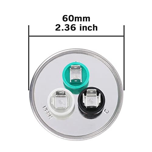 70/7.5 uF 70+7.5 MFD 370V or 440V Dual Run Start Round A/C Capacitor CBB65 CBB65B Air Conditioner Capacitors for AC Unit Fan Motor Start or Heat Pump or Condenser Straight Cool