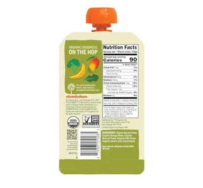 Peter Rabbit Organics Fruit Vegetable, Squeezable Pouches, 4 Ounce (Pack of 18)