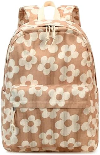 School Backpack for Teen Girls Bookbags Elementary High School Corduroy Laptop Bags Women Travel Daypacks