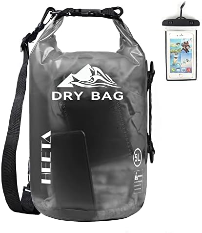 HEETA Dry Bag Waterproof for Women Men, 5L/10L/20L/30L/40L Roll Top Lightweight Dry Storage Bag Backpack with Phone Case for Travel Swimming Boating Kayaking Paddle Board Camping Beach Accessories