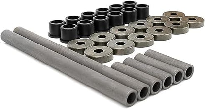 Qagea Heavy Duty A-Arm Control Arm Bushing Kit with Dust Cover Seal Caps & Shaft Collars Fit for Yamaha Banshee 350 450, Raptor 125 250 700 Replaces 90381-15084-00 5YT-23517-00-00 90387-101R3-00
