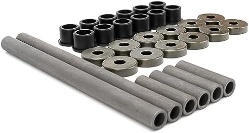Qagea Heavy Duty A-Arm Control Arm Bushing Kit with Dust Cover Seal Caps & Shaft Collars Fit for Yamaha Banshee 350 450, Raptor 125 250 700 Replaces 90381-15084-00 5YT-23517-00-00 90387-101R3-00