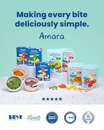 Amara Organic Fruit Bites Sweet Strawberry - No Added Sugar, Dairy-Free, Nut-Free Organic Fruit Snacks, Made with Organic Whole Foods, Allergy-Friendly Healthy Fruit Snacks for Kids - 21g 6PK