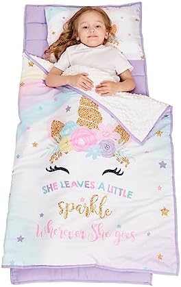 Extra Large Toddler Nap mat by Cokouchyi, Toddler Sleeping Bag with Removable Pillow, Measures 53 x 21 x 1.5 Inches, Sleeping Mat, Ideal for Daycare and Preschool Kindergarten