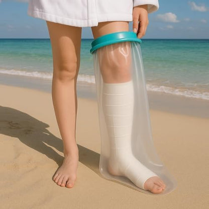 Cast Covers for Shower Leg, Waterproof Cast Cover for Showering/Swimming, Cast Protector for Shower Leg Adult, Water Proof Shower Boots for Foot after Surgery, Knee, Ankle, Boot (Diameter-7.9")