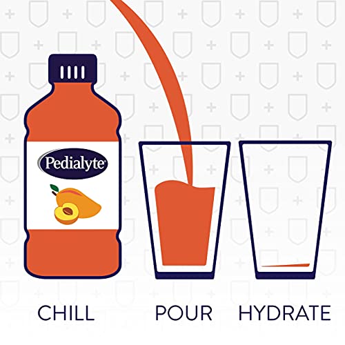 Pedialyte with Immune Support, Peach Mango, 4 Count, Electrolyte Hydration Drink, with Zinc, Selenium, and Magnesium, 1 Liter (Pack of 2)