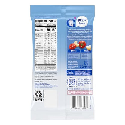 Gerber Toddler Snacks, Snacks for Kids, Kernel Free, Heart Shaped Puffcorn Snack, Tomato Bliss Flavor, Zinc and Iron Helps Support Immune System, 7-Pack
