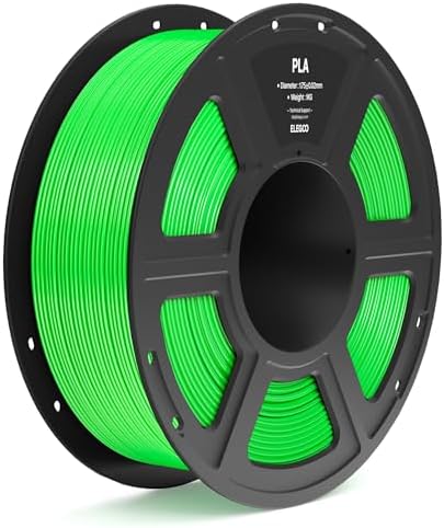 ELEGOO PLA Filament 1.75mm Neon Green 1KG, 3D Printer Filament Dimensional Accuracy +/- 0.02mm, 1kg Spool(2.2lbs) Fit Most FDM 3D Printers