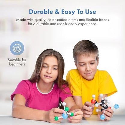 Old Nobby Chemistry Model Kit - 115 Piece Molecular Model Set includes Atoms, Bonds, Instructional Guide - STEM Science Tool for Students, Organic Chemistry, Molecular Learning - Colorful Models