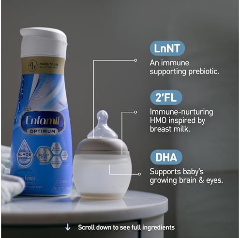 Enfamil Optimum (Enspire) Ready-to-Feed Baby Formula, Our Closest to Breast Milk, Brain-Building DHA, 32 Fl Oz