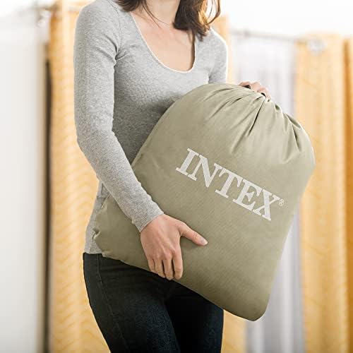 Intex Mid-Rise Air Mattress Bed with Built-in Pump, Dura-Beam Deluxe Comfort Plush, Full - Portable Luxury Travel Airbed for Adults, Camping, Guests