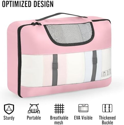 Veken 10 Set Packing Cubes for Travel Essential, Suitcase Organizer Bags in 4 Sizes, Carry-On Luggage Accessories with Large Laundry & Hanging Toiletry Bag, Must-Have for Airplane, Road Trip & Camping