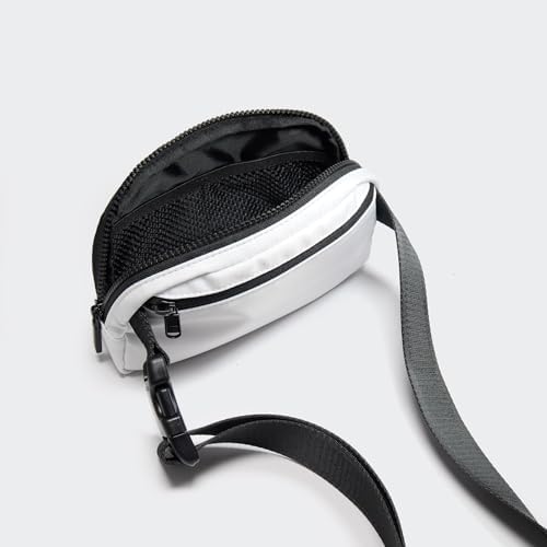 Pander Two Way Zipper Fanny Pack Nylon Everywhere Belt Bag for Women, Water Repellent Waist Packs, Crossbody Bags with Adjustable Strap (White).