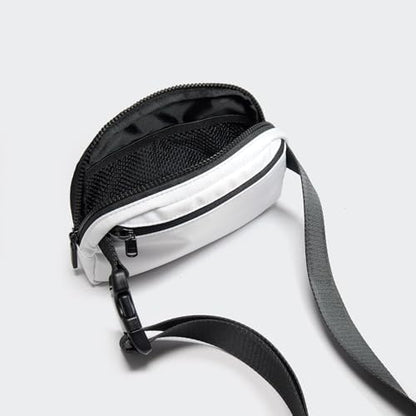 Pander Two Way Zipper Fanny Pack Nylon Everywhere Belt Bag for Women, Water Repellent Waist Packs, Crossbody Bags with Adjustable Strap (White).