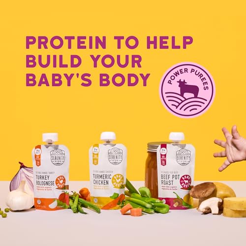 Serenity Kids 7+ Months Bone Broth Puree Made with Organic Veggies - BPA-Free Organic Baby Food Pouches with Veggies & Ethically Raised Meat - Clean Label Project Certified - 3.5 Oz, 6 Pack