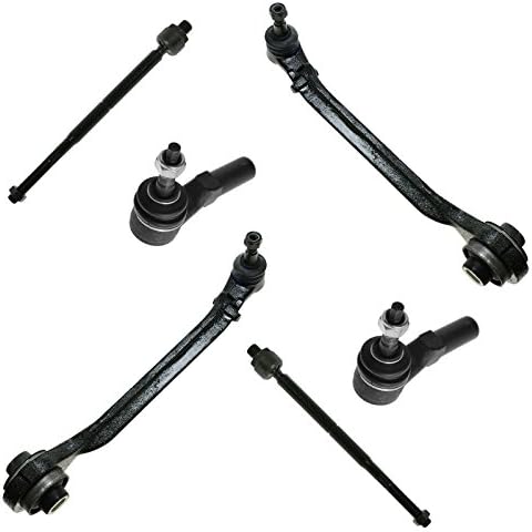 TRQ Front Steering & Suspension Kit Control Arm with Ball Joint Tie Rod Compatible with 2005-2010 Chrysler 300 2008-2010 Dodge Challenger 2006-2010 Charger 2005-2008 Magnum