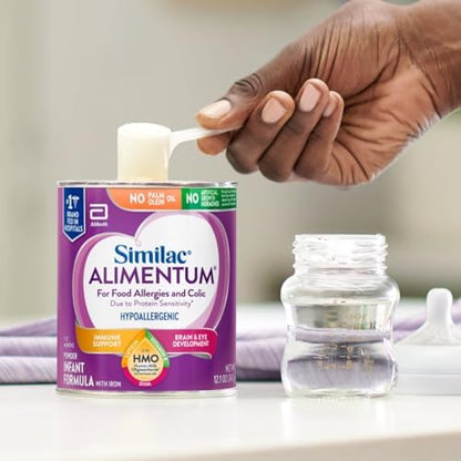 Similac Alimentum With 2'-FL HMO Hypoallergenic Infant Formula, for Food Allergies and Colic Due to Protein Sensitivity, Baby Formula Powder, 12.1-oz Can, Pack of 6