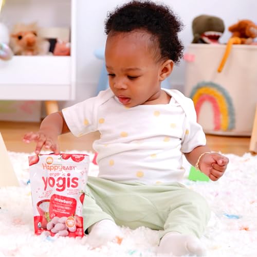 Happy Baby Organics Yogis Freeze-Dried Yogurt & Fruit Snacks, Banana & Mango, 1 Ounce Bag (Pack of 8) packaging may vary