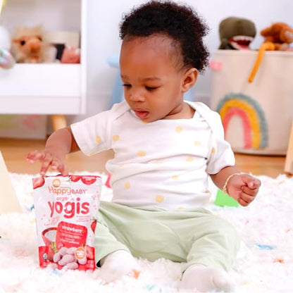 Happy Baby Organics Yogis Freeze-Dried Yogurt & Fruit Snacks, Banana & Mango, 1 Ounce Bag (Pack of 8) packaging may vary