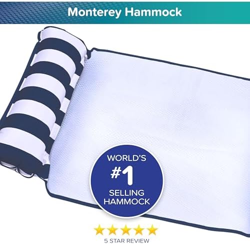 Aqua 4-in-1 Monterey Hammock Pool Float & Water Hammocks, 1-2-3-4 Multipacks – Multiple Colors/Styles – for Adults and Kids Floating