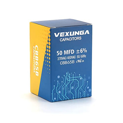 50uF 50 MFD 370VAC 440VAC 450VAC 50/60Hz CBB65 CBB65B Run Start Capacitor for AC Unit Fan Motor Start or Pool Pump or Air Condenser Straight Cool