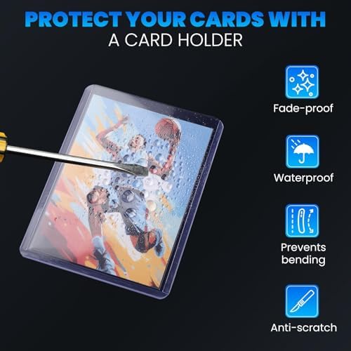 400 Card Sleeves Top Loaders for Cards, 3" x 4" Hard Plastic Toploaders, Baseball Card Protectors, Trading Card Holder for Football Sports Cards (200 Toploaders + 200 Penny Sleeves)