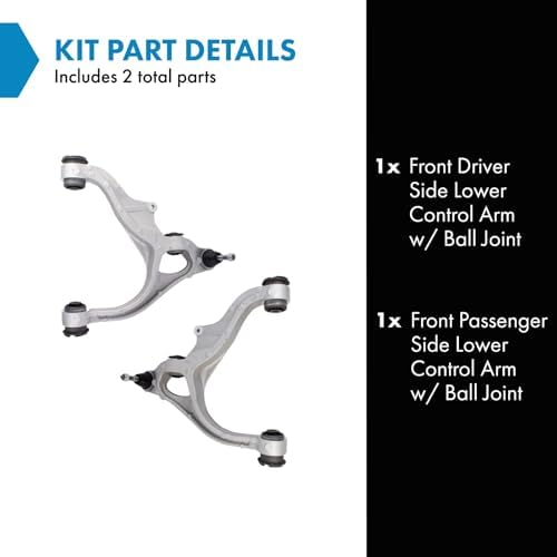 TRQ Front Lower Control Arm with Ball Joint Set Compatible with 2006-2010 Dodge Ram 1500 2011-2018 Ram 1500 2019-2022 1500 Classic