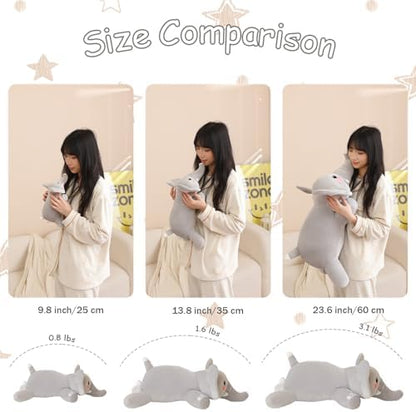 SQEQE Weighted Elephant Plush, Weighted Elephant Stuffed Animal, Cute Plushies Soft Pillow Toy Gift for Kids Adults 23.6 Inch, 3.1 Lbs