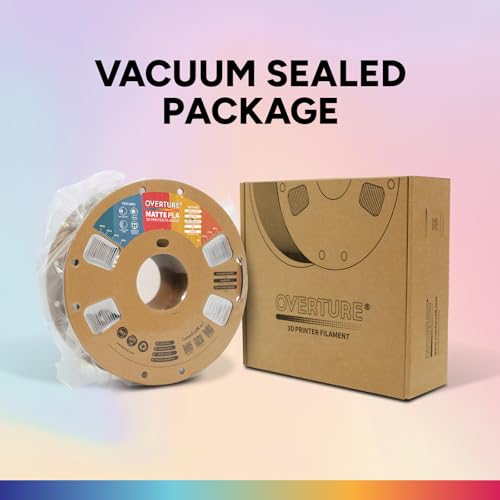 OVERTURE Matte PLA 3D Printer Filament 1.75mm, Matt Surface & Low Warping Filament 1kg Spool (2.2 lbs), Accuracy +/- 0.02 mm, Fit Most FDM Printers (Matte White)