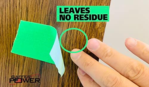 Real Professional Grade Gaffer Tape| USA Made | No Residue | Non-Reflective | Multipurpose |Weather Resistant | Heavy-Duty | Green Fluorescent, 2 in X 30 Yds