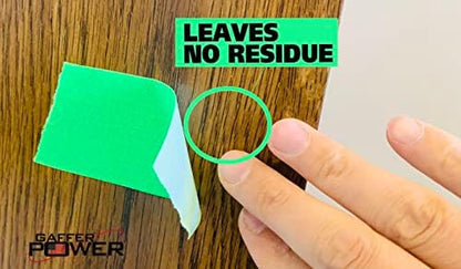 Real Professional Grade Gaffer Tape| USA Made | No Residue | Non-Reflective | Multipurpose |Weather Resistant | Heavy-Duty | Green Fluorescent, 2 in X 30 Yds