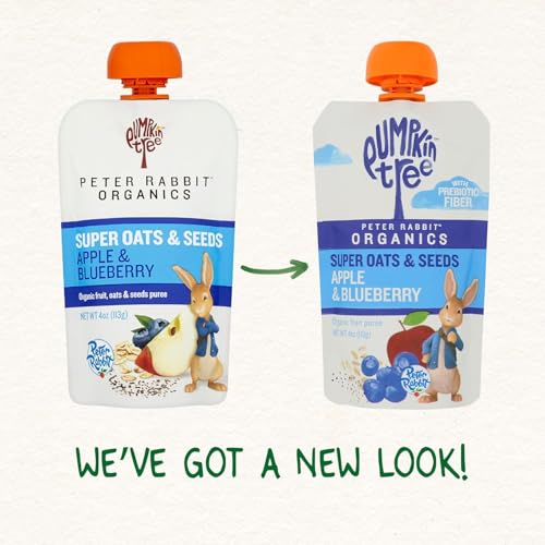 Peter Rabbit Organics SUPER Oats & Seeds, Apple & Blueberry, 4 oz Pouches, (Pack of 10)