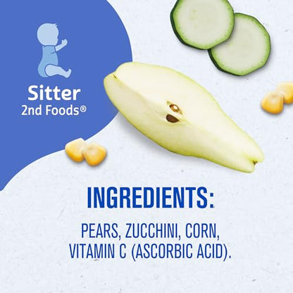 Gerber 2nd Foods, Pear, Zucchini & Corn Pureed Baby Food, 4 Ounce (Pack of 16)