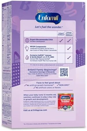 Enfamil NeuroPro Gentlease Baby Formula, Brain Building DHA, HuMO6 Immune Blend, Designed to Reduce Fussiness, Crying, Gas & Spit-up in 24 Hrs, has Prebiotics to Promote Softer Stools, Baby Milk, 30.4 Oz (Pack of 4)