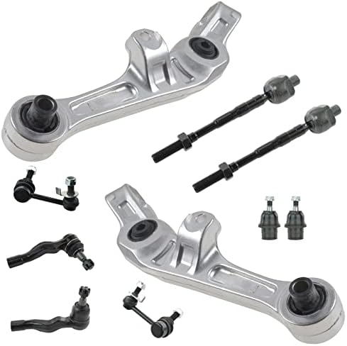 TRQ Front Steering & Suspension Kit Ball Joint Control Arm Sway Bar Stabilizer Link Tie Rod Compatible with 2003-2004 INFINITI G35 Nissan 350Z